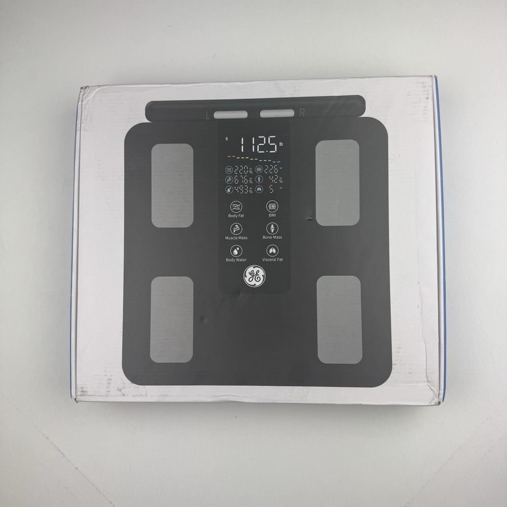 GE 8-Electrode Digital Body Fat BMI Muscle Mass Bluetooth Scale CS10G Black